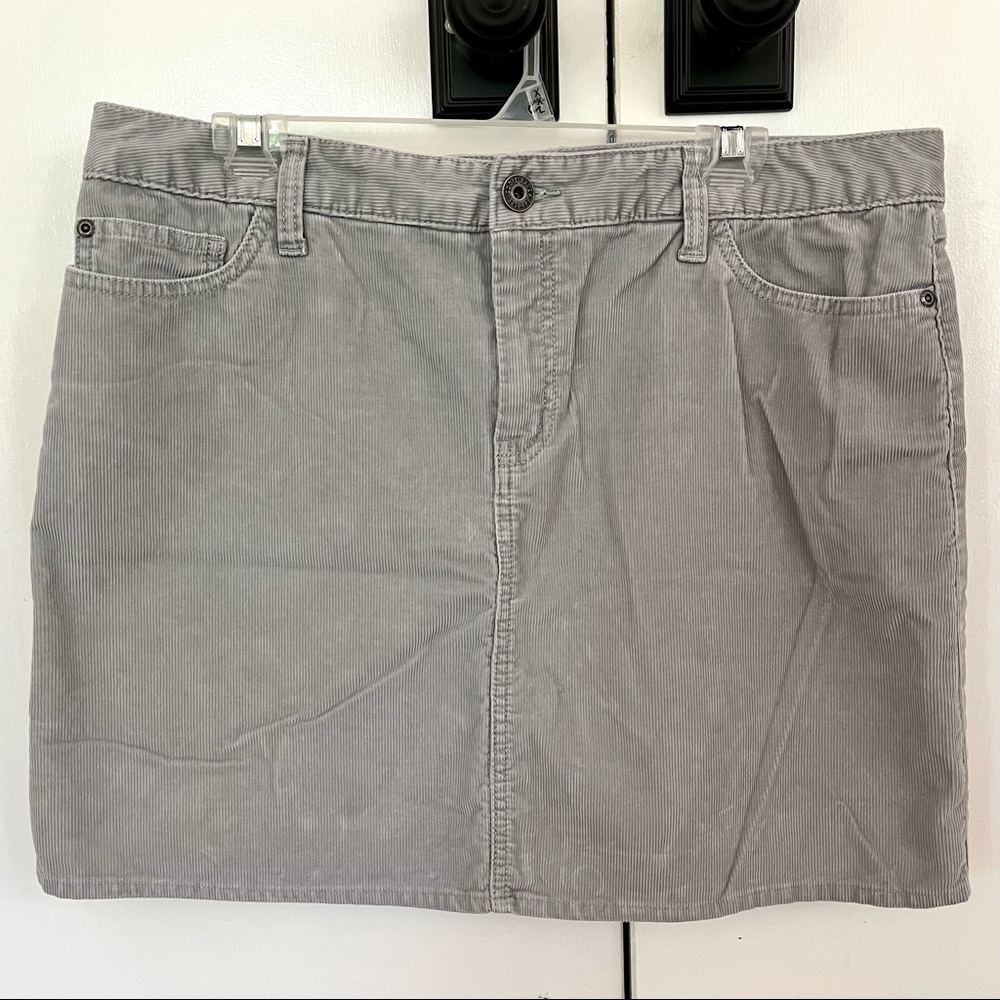 Eddie Bauer Gray Corduroy Skirt, Women's Size 14P